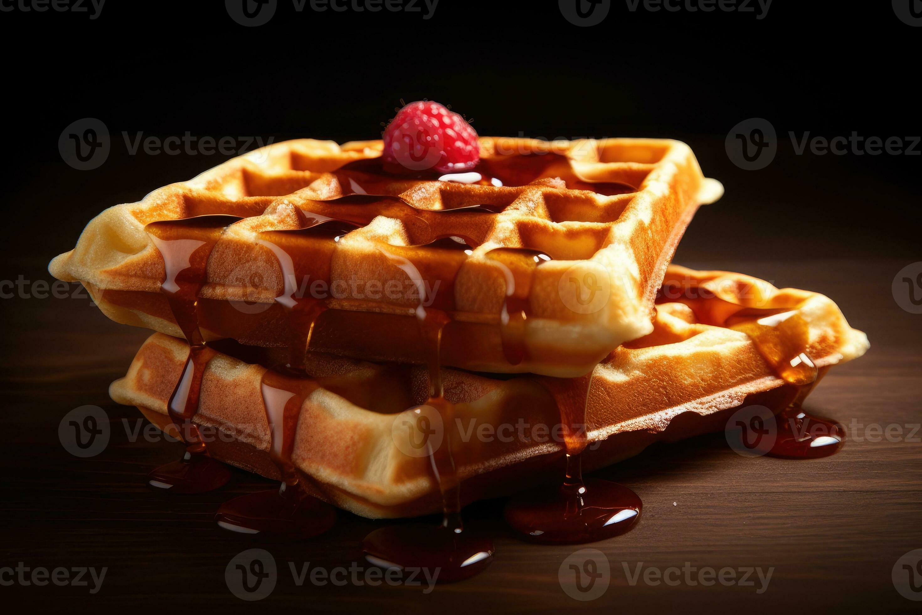 delicious waffles ready to eat advertising food photography AI