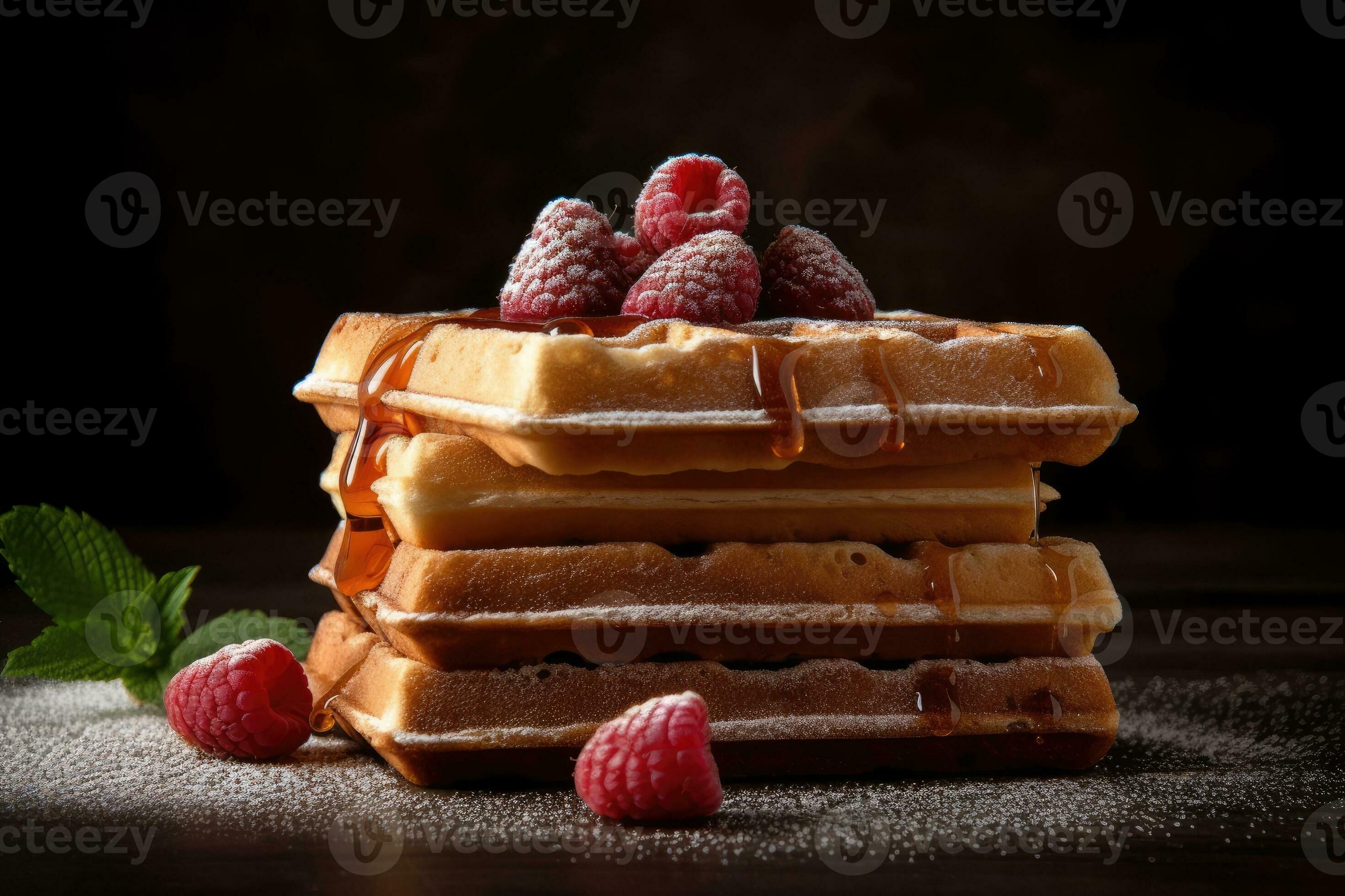 delicious waffles ready to eat advertising food photography AI