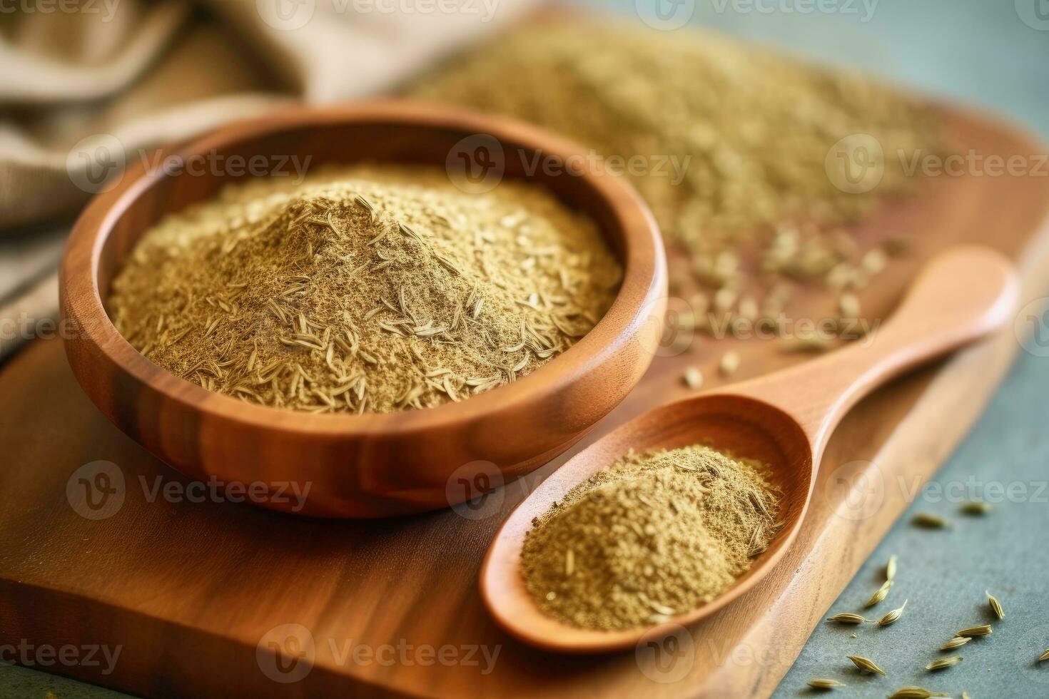 caraway powder on the kitchen advertising food photography AI Generated photo