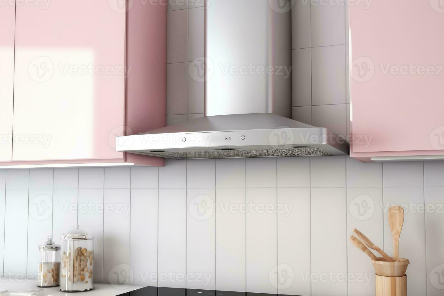 cooker hood in the minimalist pink advertising photography AI Generated photo