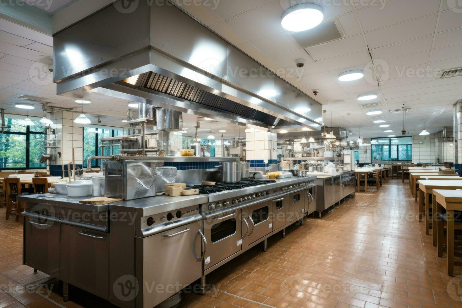 inside kitchen canteen in modern style professional advertising photography AI Generated photo