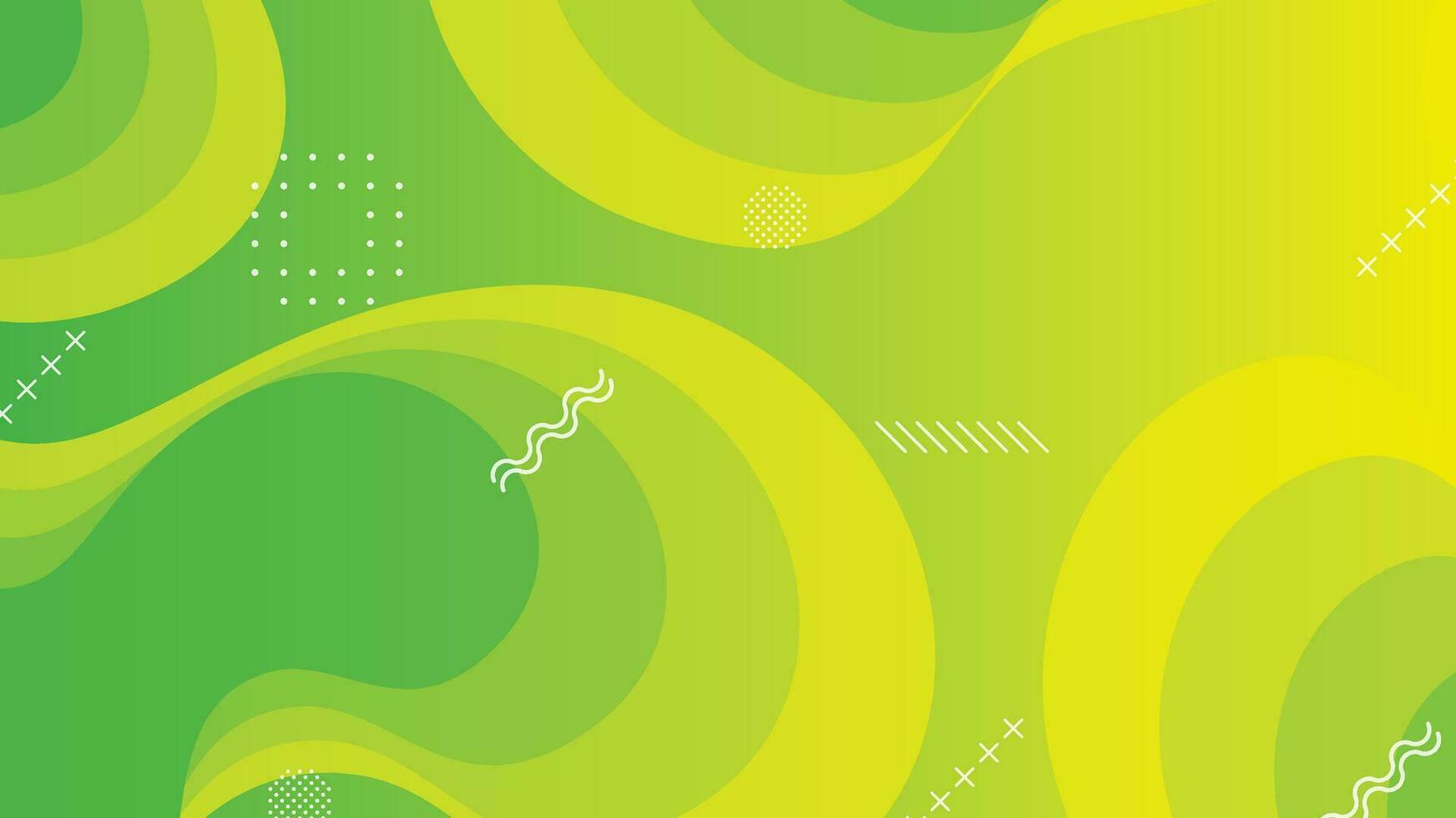 Green and yellow gradient fluid wave abstract background vector