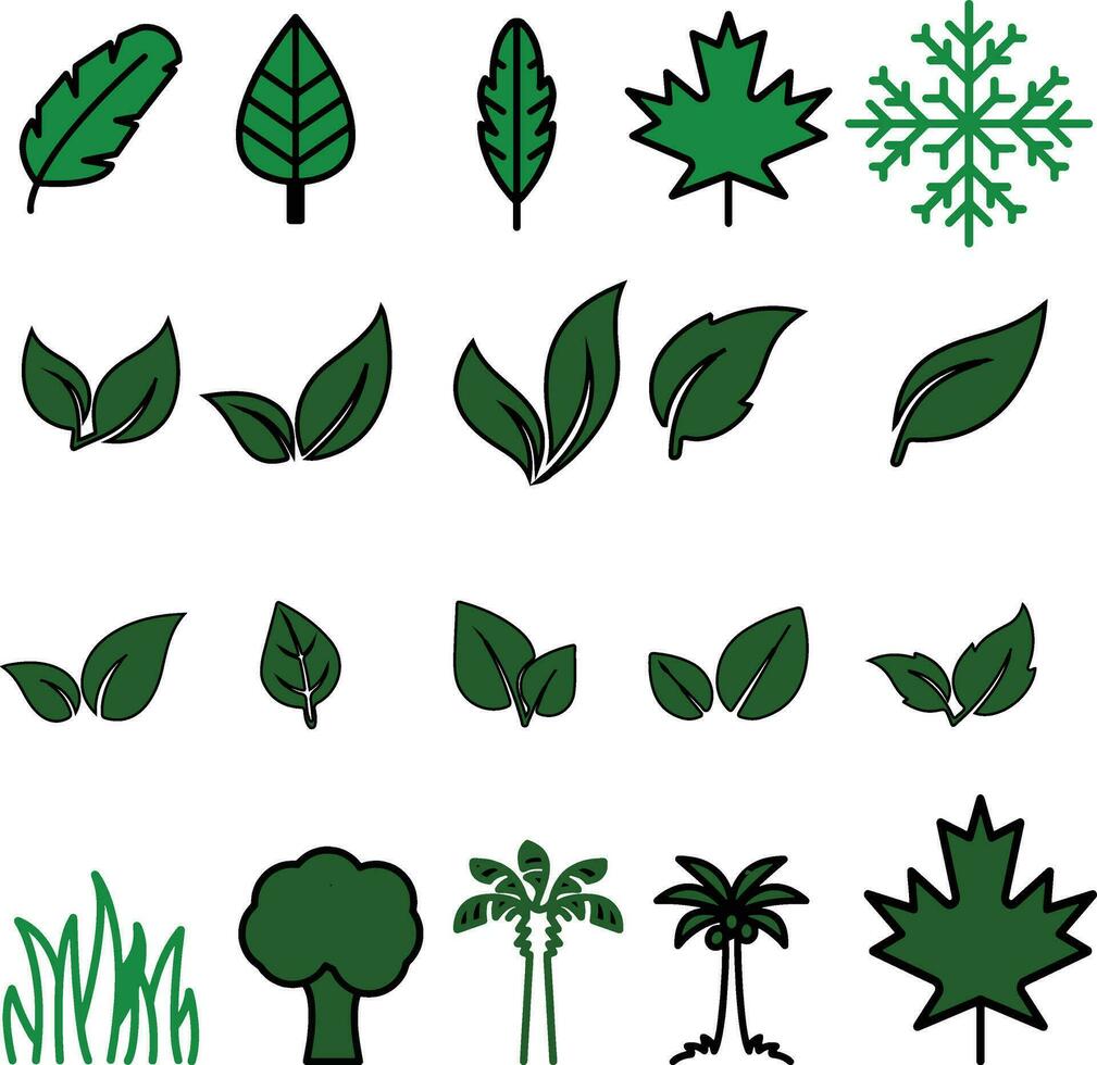 Leaf Icon Set vector
