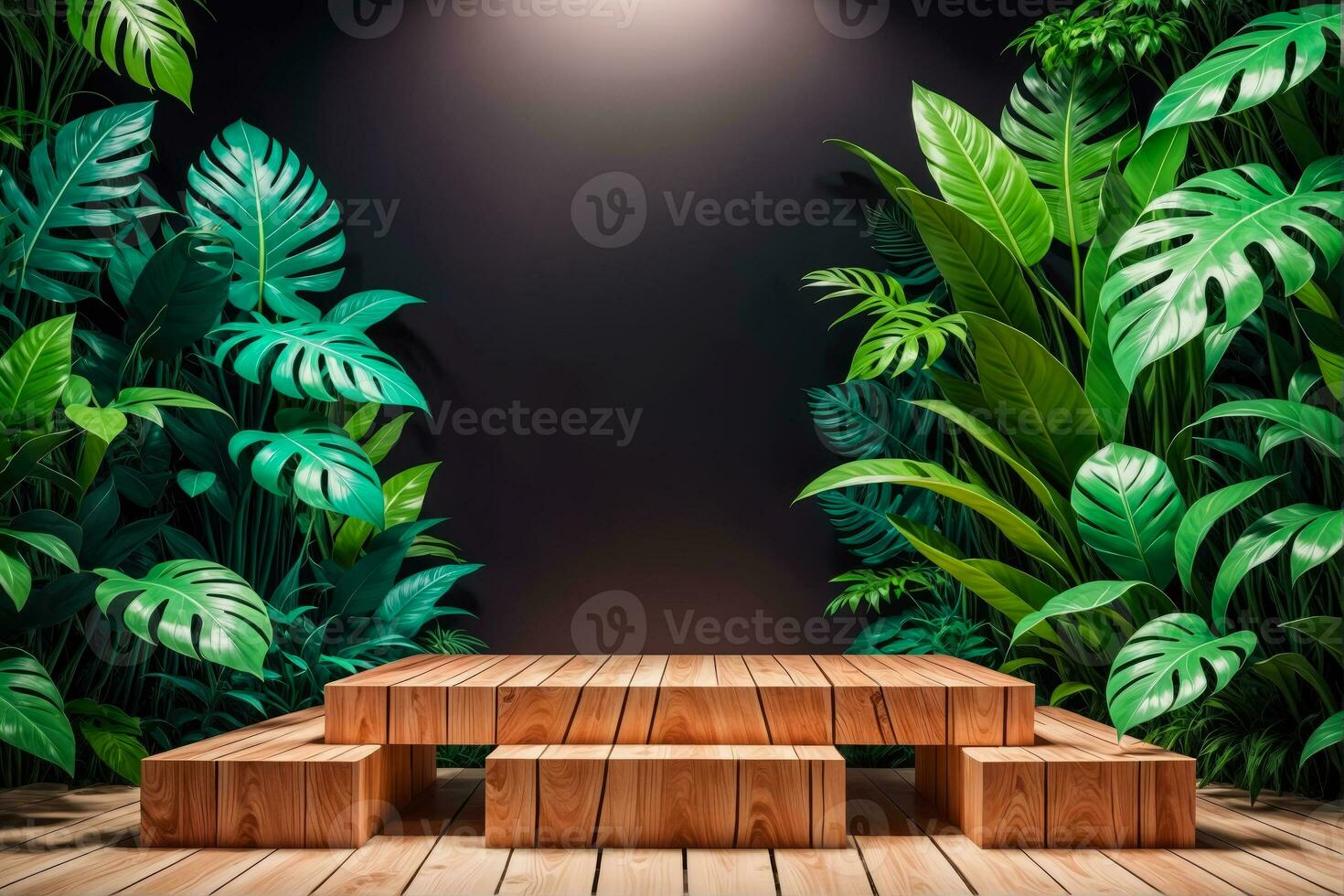 Natural Podium Platform, Perfect Product Stand in Nature, AI Generated photo