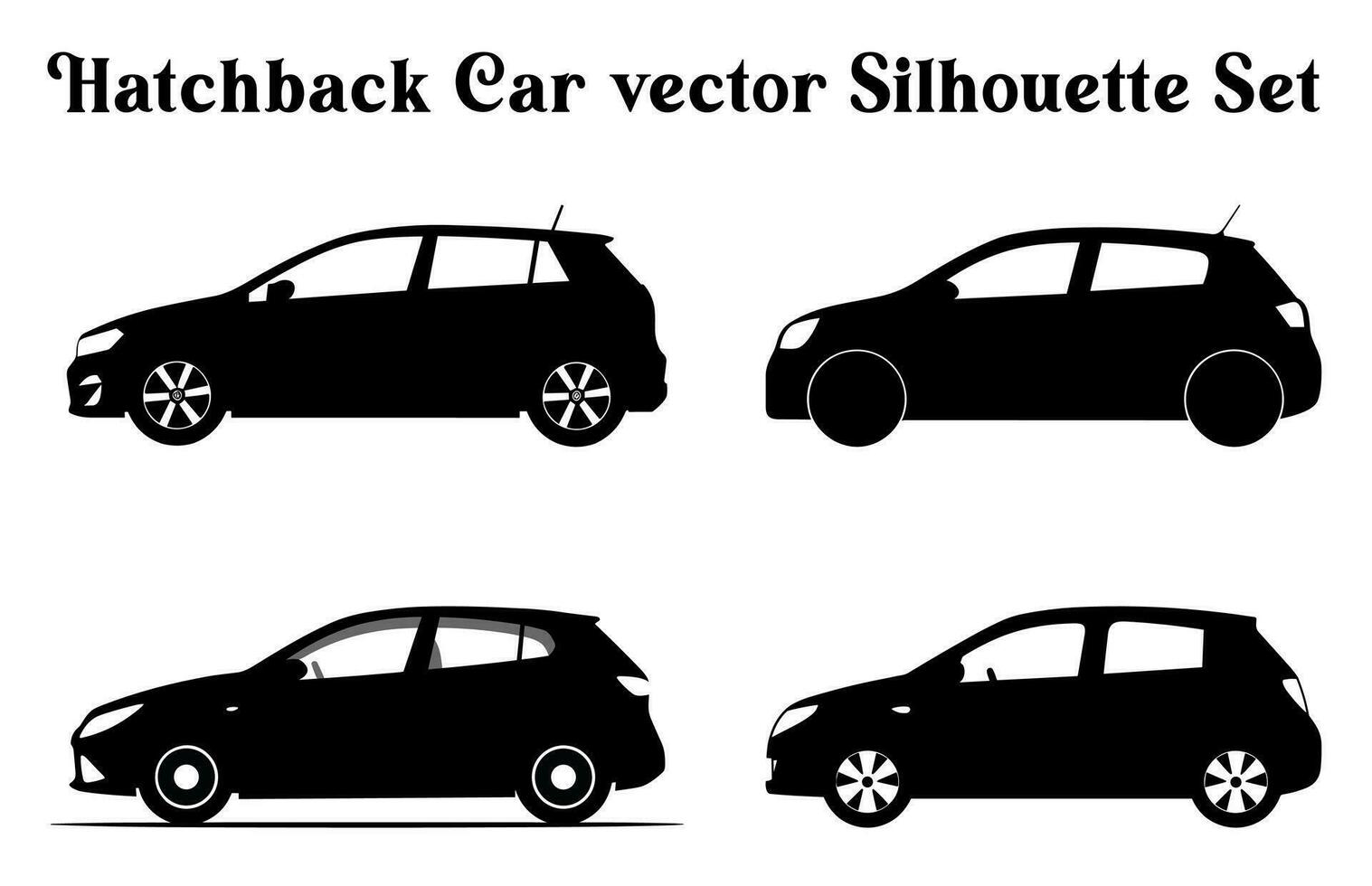 Vector Car Silhouettes Bundle, Set of Car vector silhouette Clipart