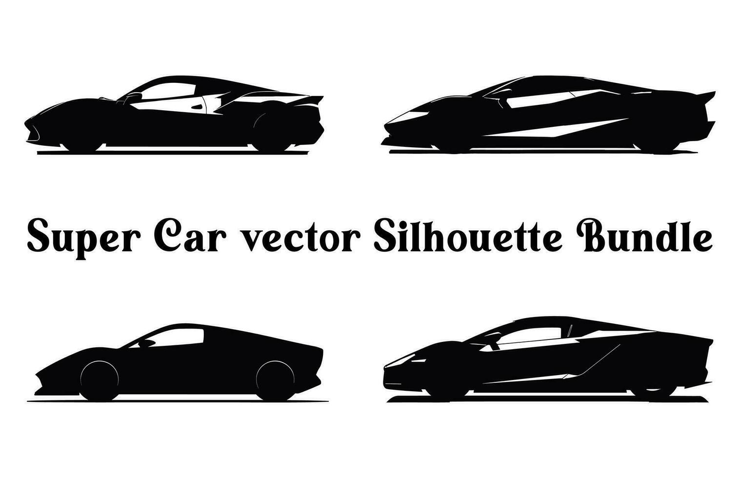 Vector Car Silhouettes Bundle, Set of Car vector silhouette Clipart