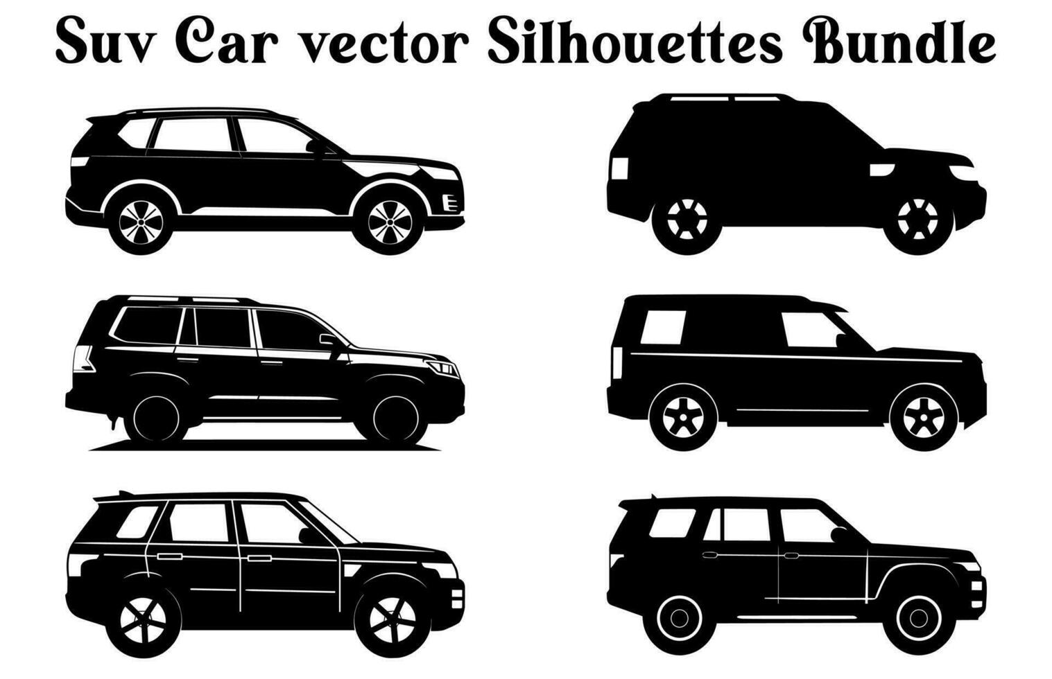 Vector Car Silhouettes Bundle, Set of Car vector silhouette Clipart