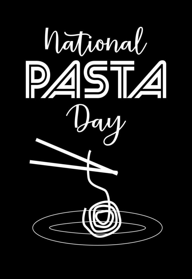 National Pasta day Sign vector