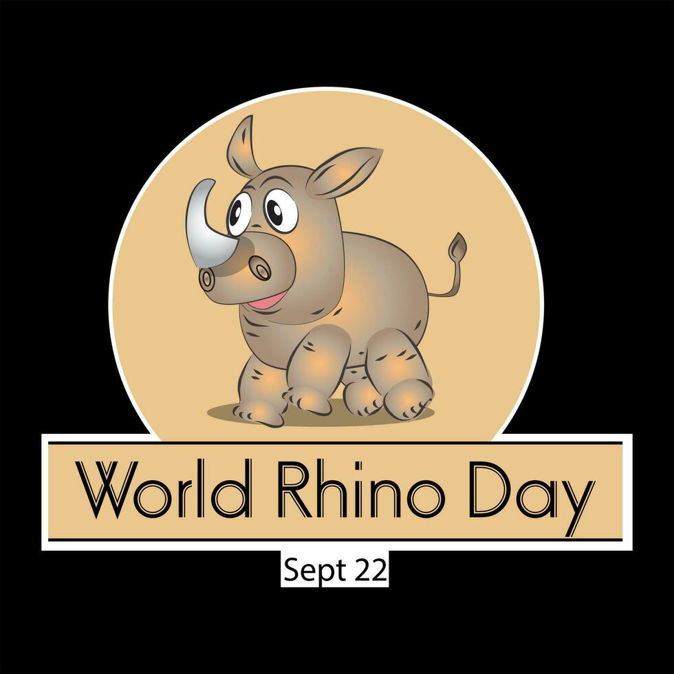 World Rhino Day Sign vector