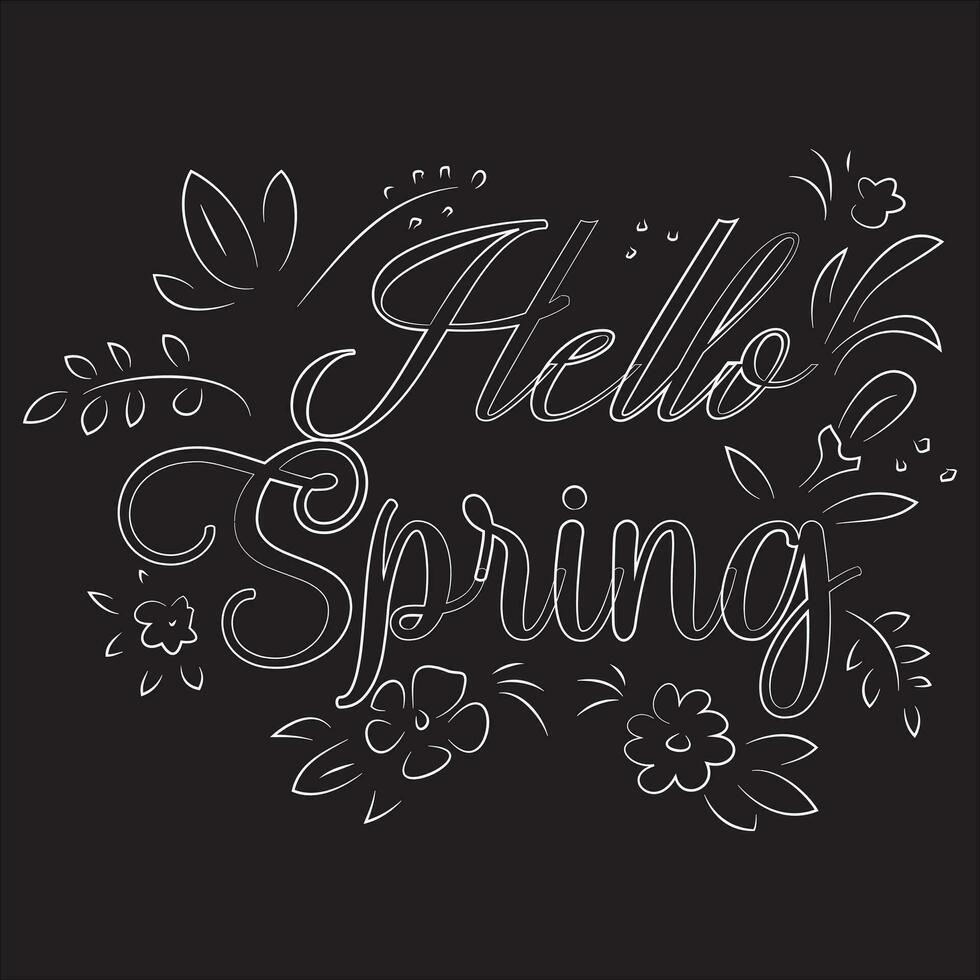 Hello Spring Sign vector