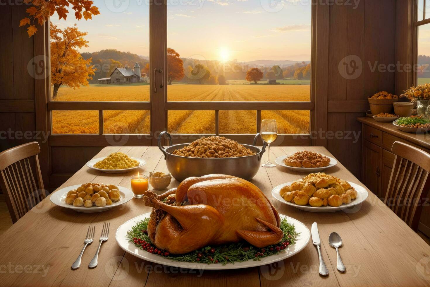 Farm Fresh Thanksgiving, Stock Images for the Holiday, AI Generated photo