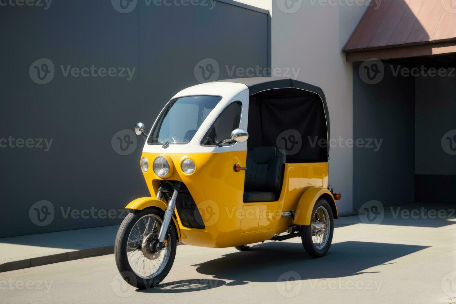 Minimalist Retro Design, E Cargo Trike with Charm, AI Generated photo