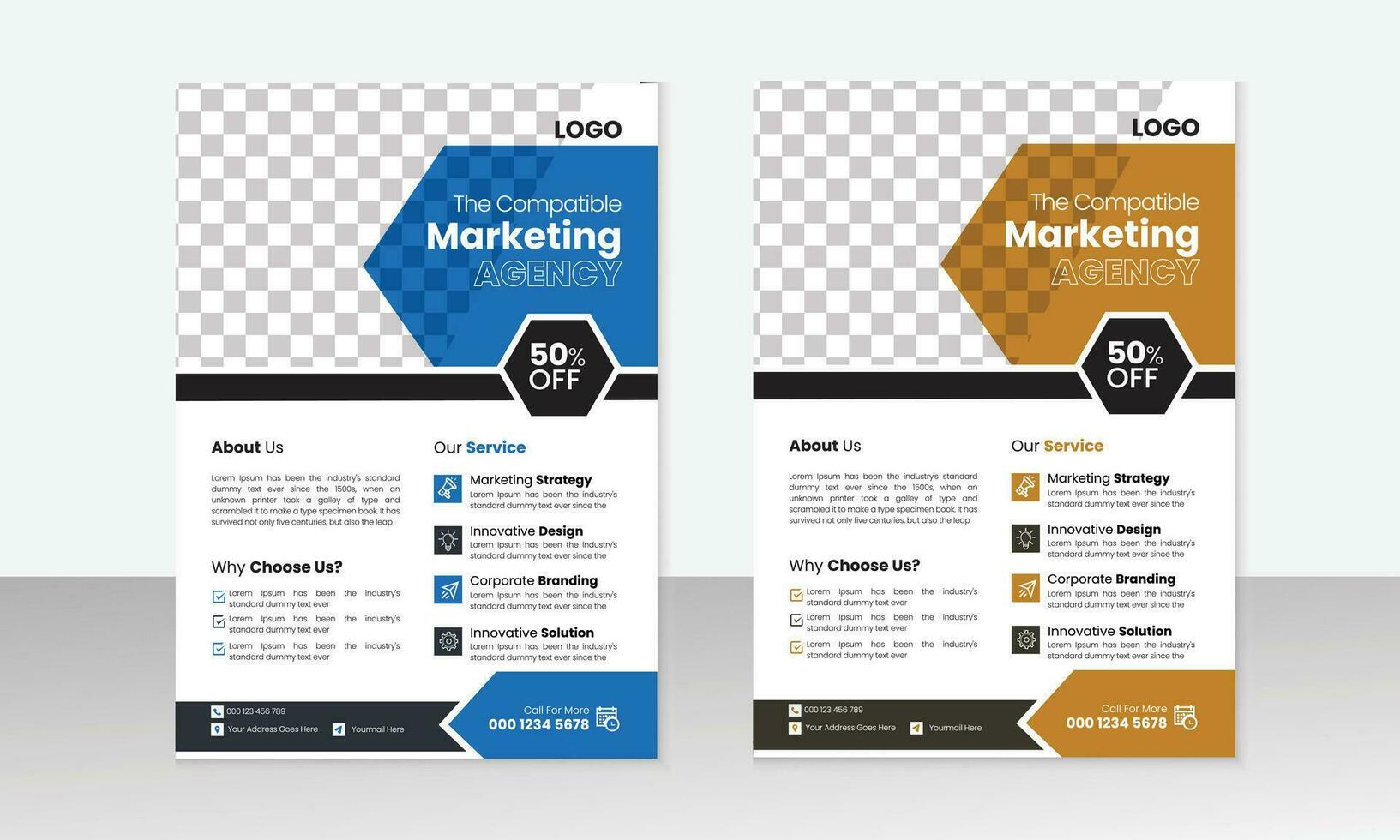 Creative Corporate and Business Flyer Brochure Template Design, abstract business flyer, and vector template design.