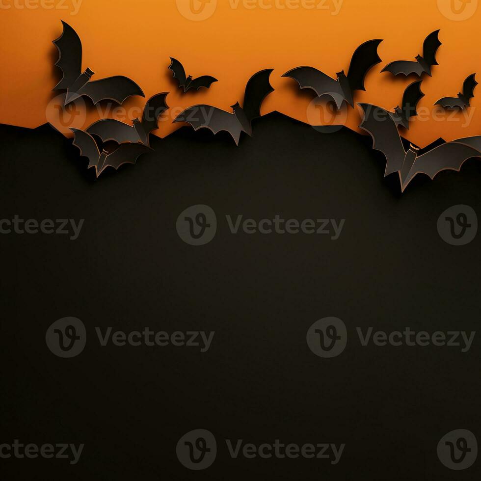 Halloween bat background with copy space, AI generated photo