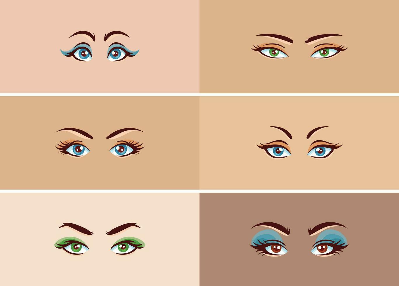 ilustración de un mujer con un hermosa ojos vector