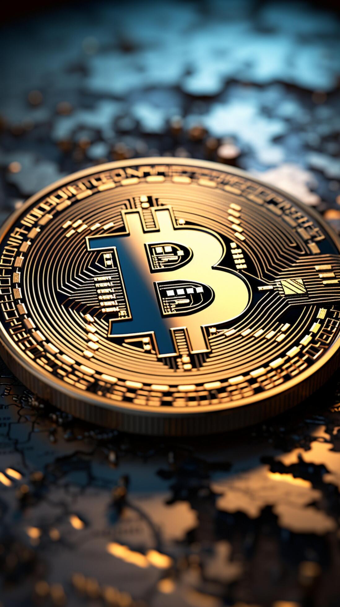 A world map graces the Bitcoin background, symbolizing its global