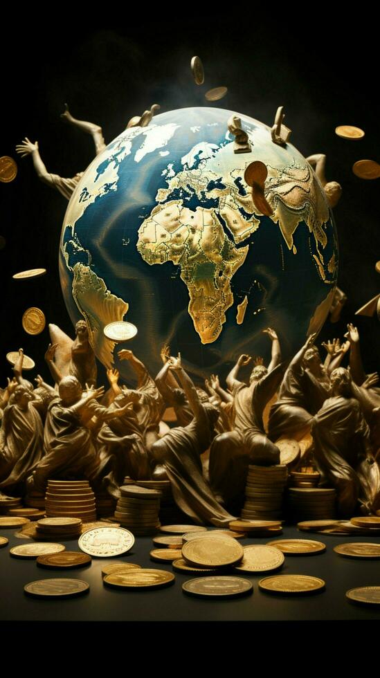 The intricate dance between currency and the ever evolving global economic system Vertical Mobile Wallpaper AI Generated photo