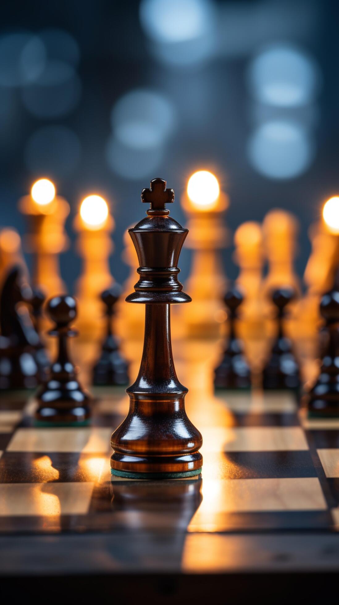 Selective focus Mans hand in chess play, metaphorically guiding strategic  business decisions Vertical Mobile Wallpaper AI Generated 30463882 Stock  Photo at Vecteezy