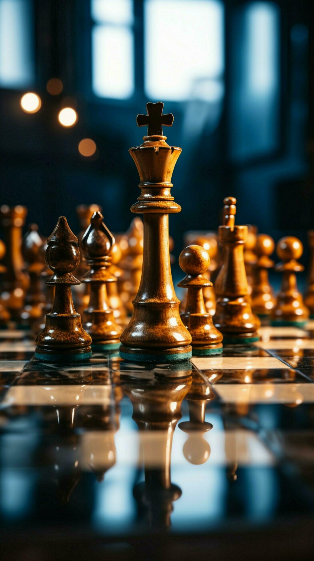 Premium AI Image  The concept of a fierce chess battle sparks creative and  strategic ideas Vertical Mobile Wallpaper