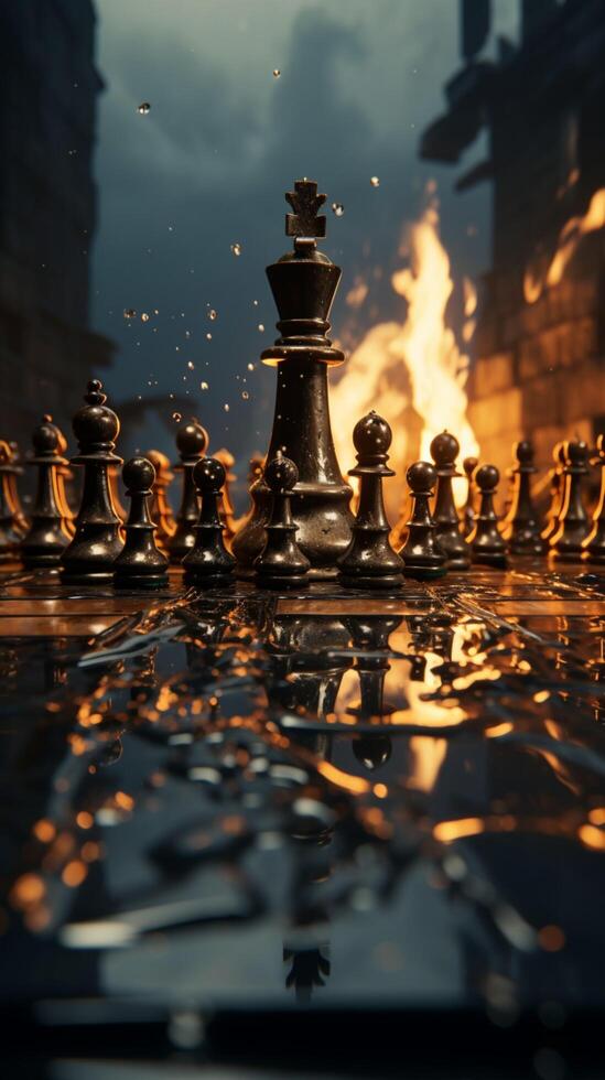 Chess battles inspire ingenious concepts and innovative strategic ideas  Vertical Mobile Wallpaper AI Generated 31596802 Stock Photo at Vecteezy