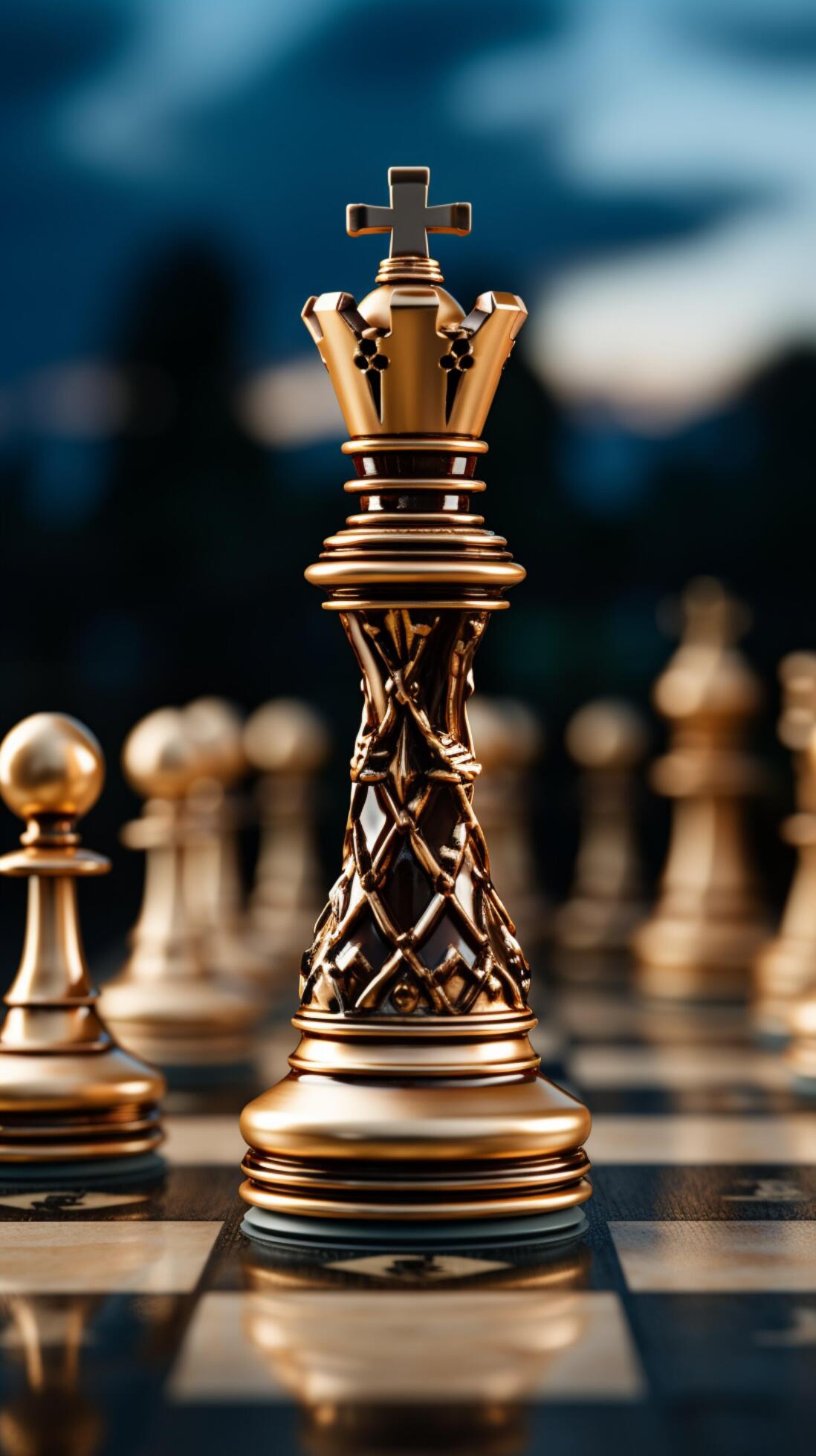 Selective focus Mans hand in chess play, metaphorically guiding strategic  business decisions Vertical Mobile Wallpaper AI Generated 30463882 Stock  Photo at Vecteezy