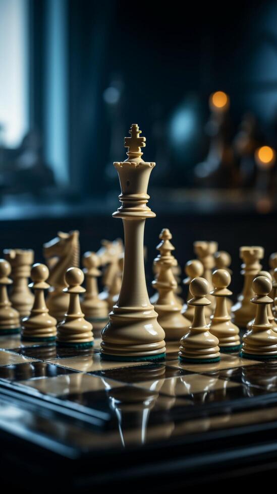 Premium AI Image  Chess battles inspire ingenious concepts and innovative  strategic ideas Vertical Mobile Wallpaper