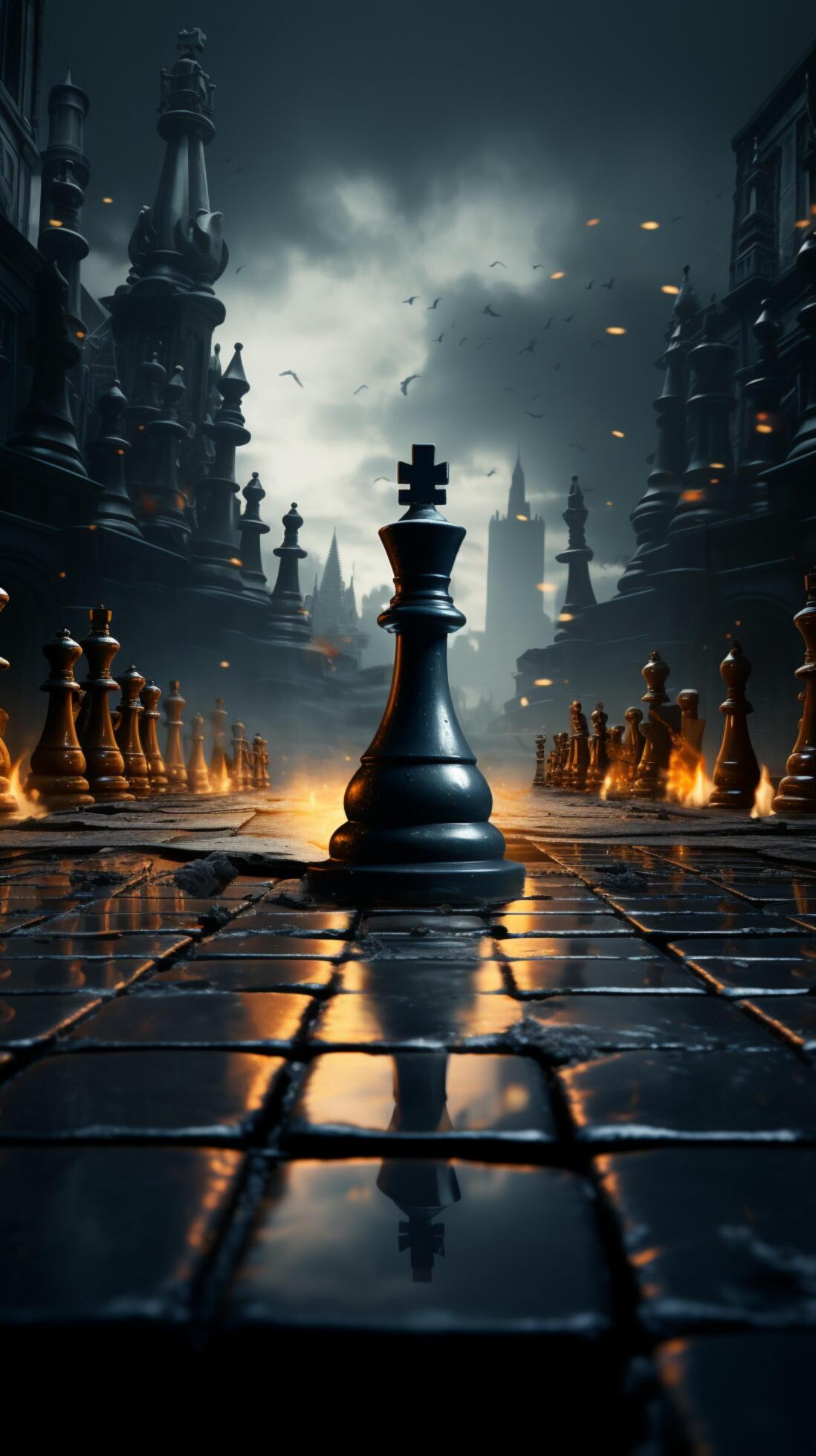 Premium AI Image  Chess battles inspire ingenious concepts and innovative  strategic ideas Vertical Mobile Wallpaper