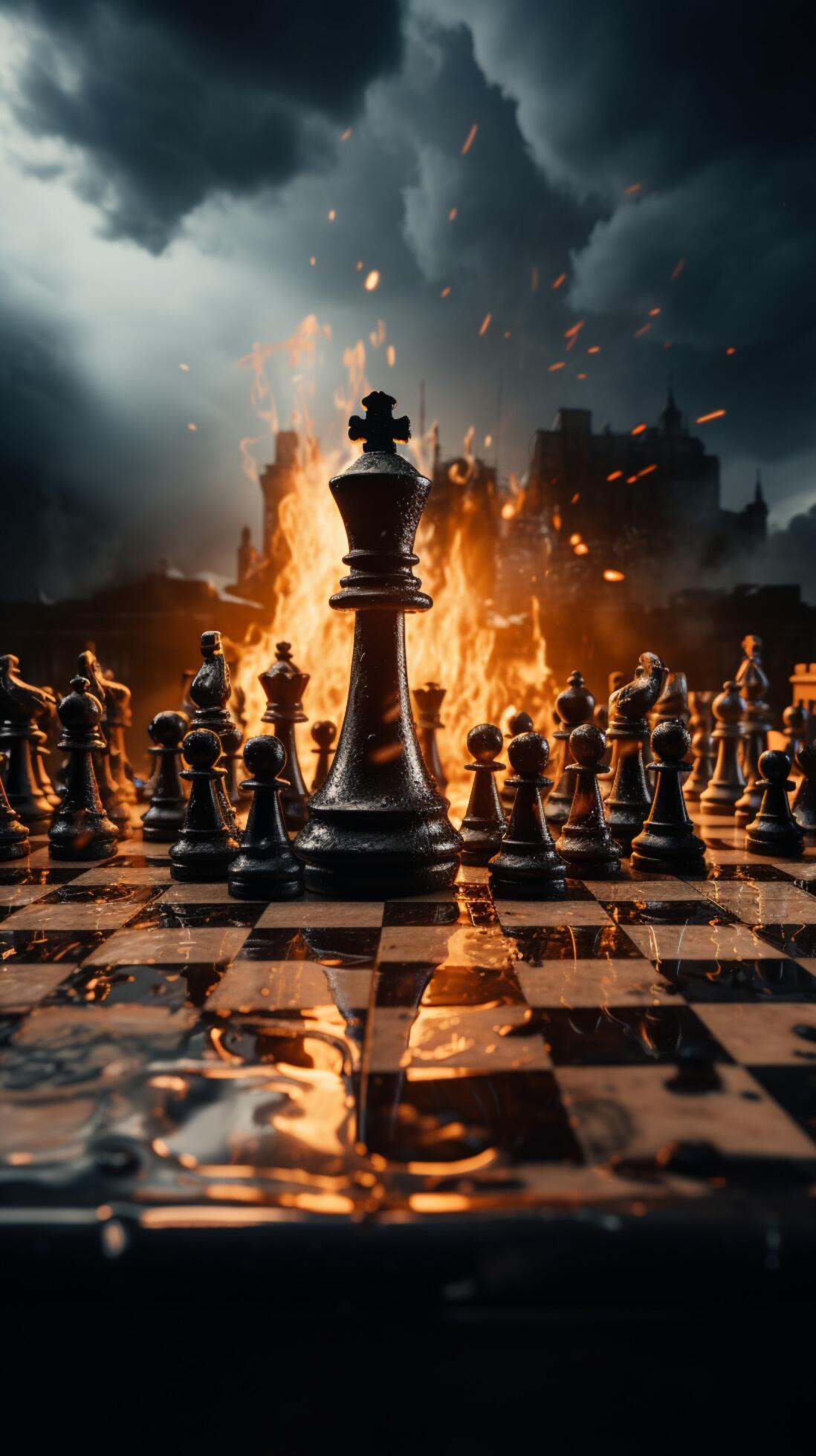 The concept of a fierce chess battle sparks creative and strategic