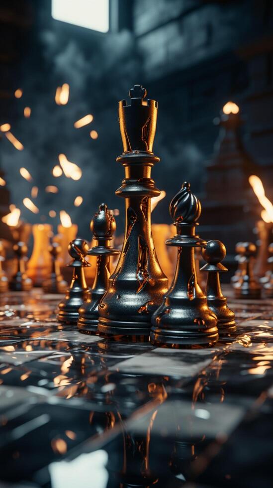 The concept of a fierce chess battle sparks creative and strategic