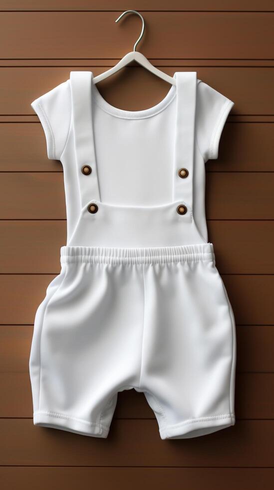 Minimalistic photos of a white baby romper for toddlers, perfect for