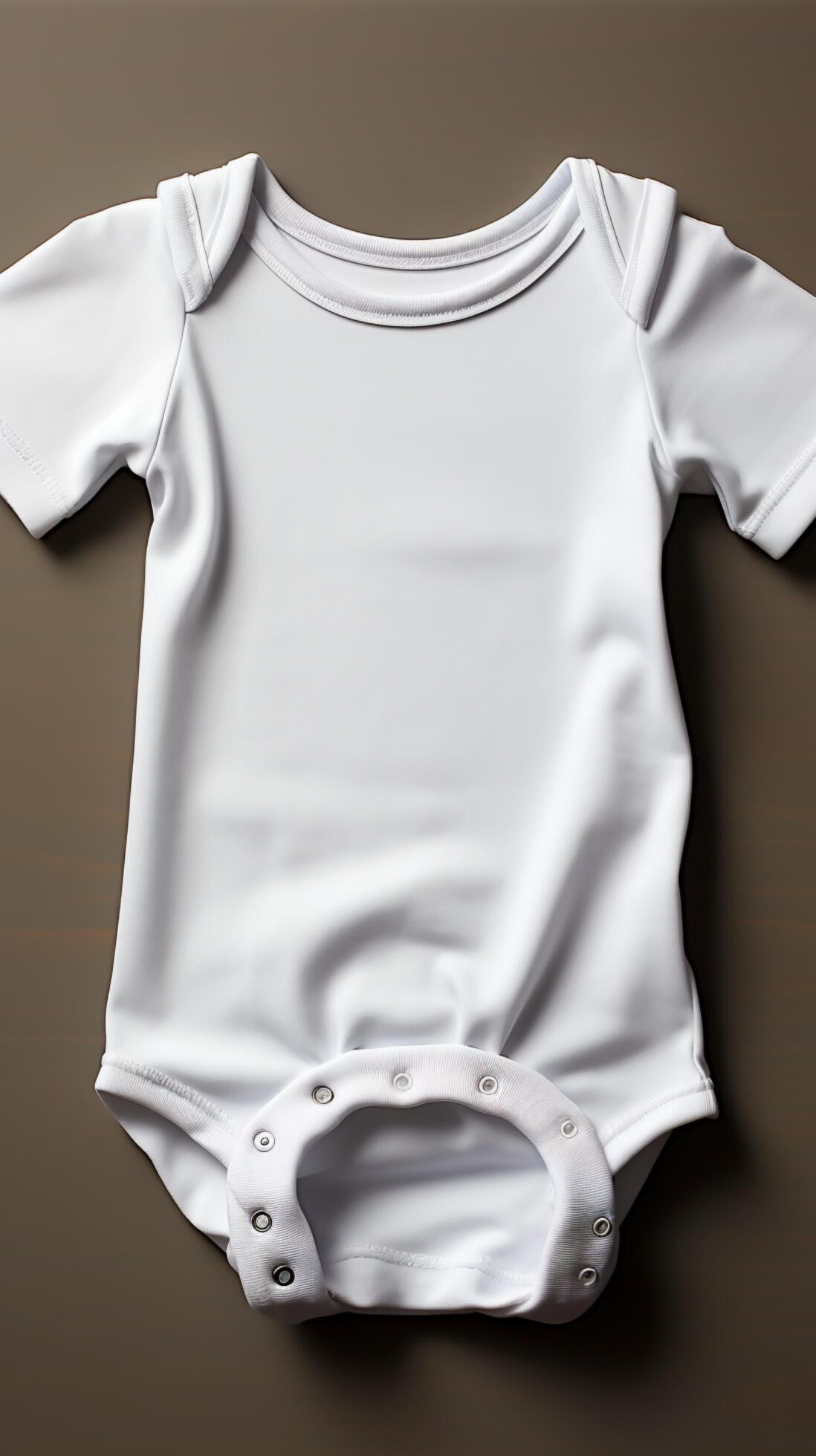 Minimalistic photos of a white baby romper for toddlers, perfect for