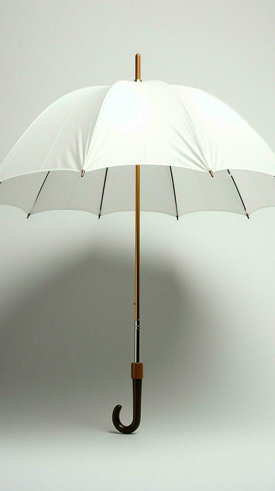 Vector 3D render of a white umbrella icon, perfect for branding Vertical Mobile Wallpaper AI Generated photo
