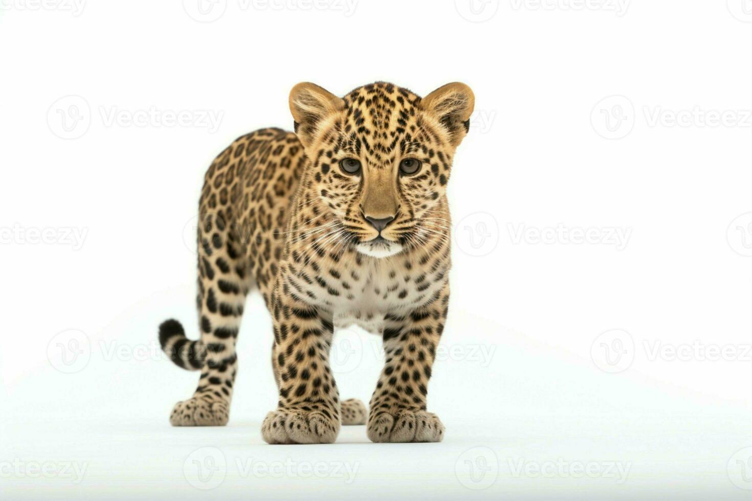 leopardos fascinante presencia destacado en contra un sencillo blanco antecedentes ai generado foto