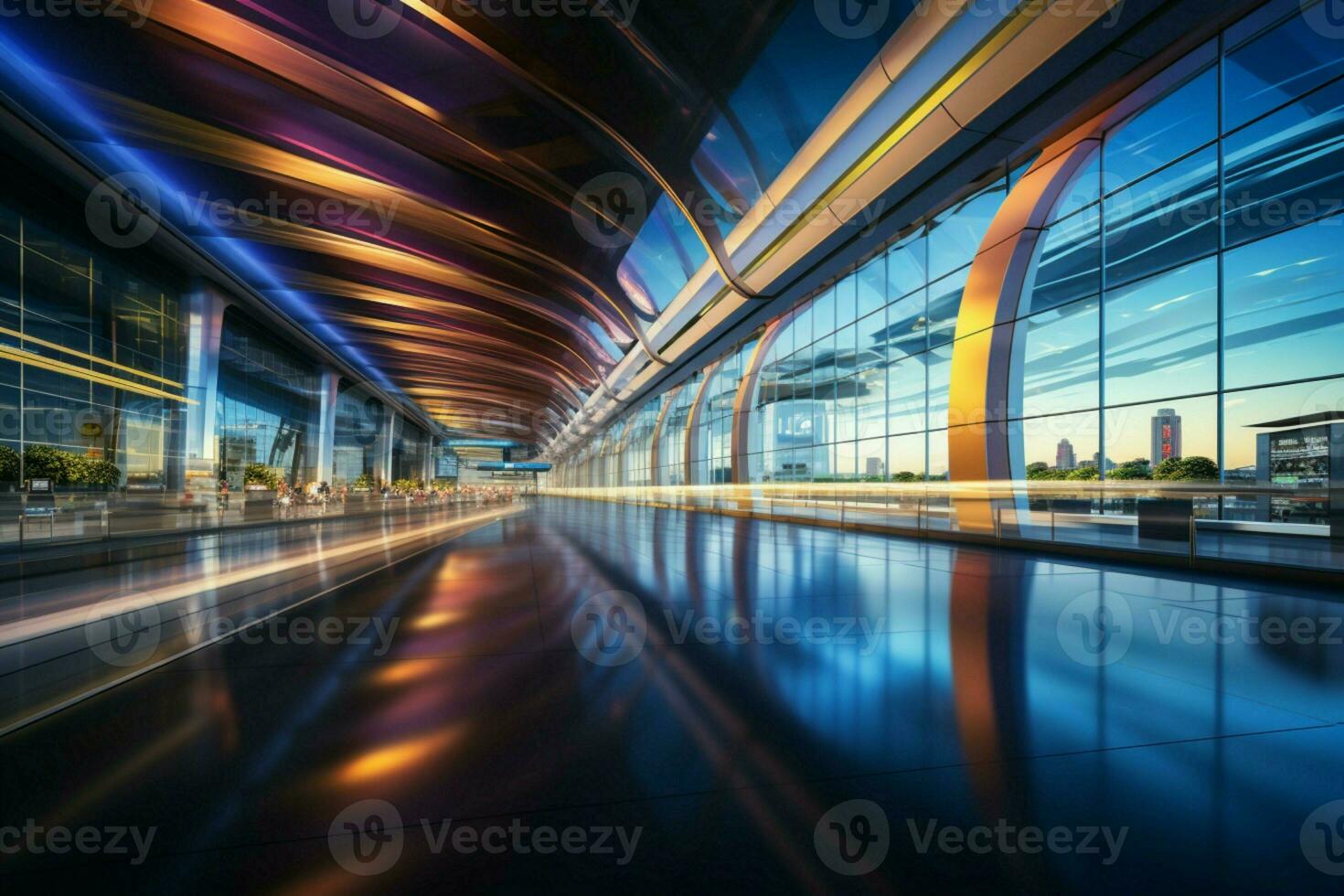 international terminal with a softly blurred backdrop AI Generated photo