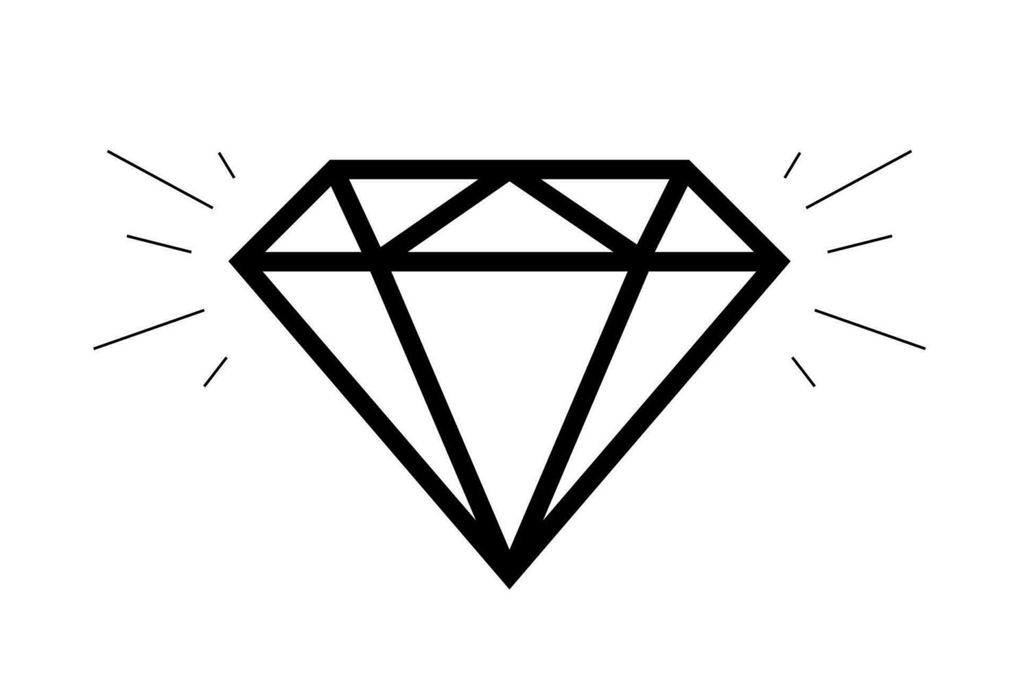 Sparkling diamond stone, gem icon vector in flat style. Premium sign symbol