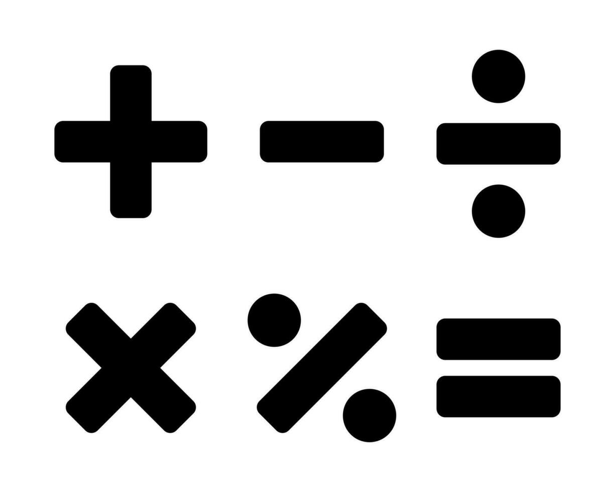 Mathematical calculation symbol icon vector. Basic elements of mathematics sign vector