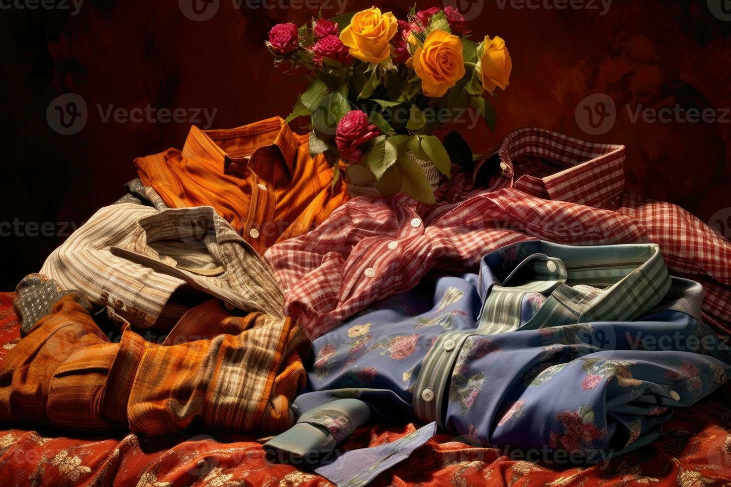 stock photo of a fashion still life with different style AI Generated