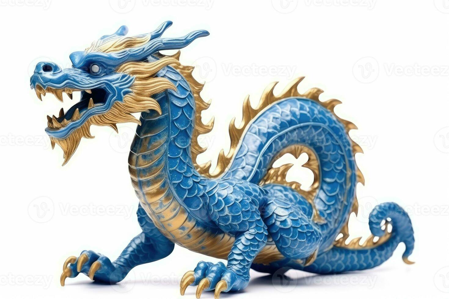 blue asian dragon chinese new year photo