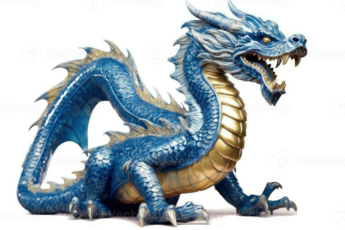 blue asian dragon chinese new year photo