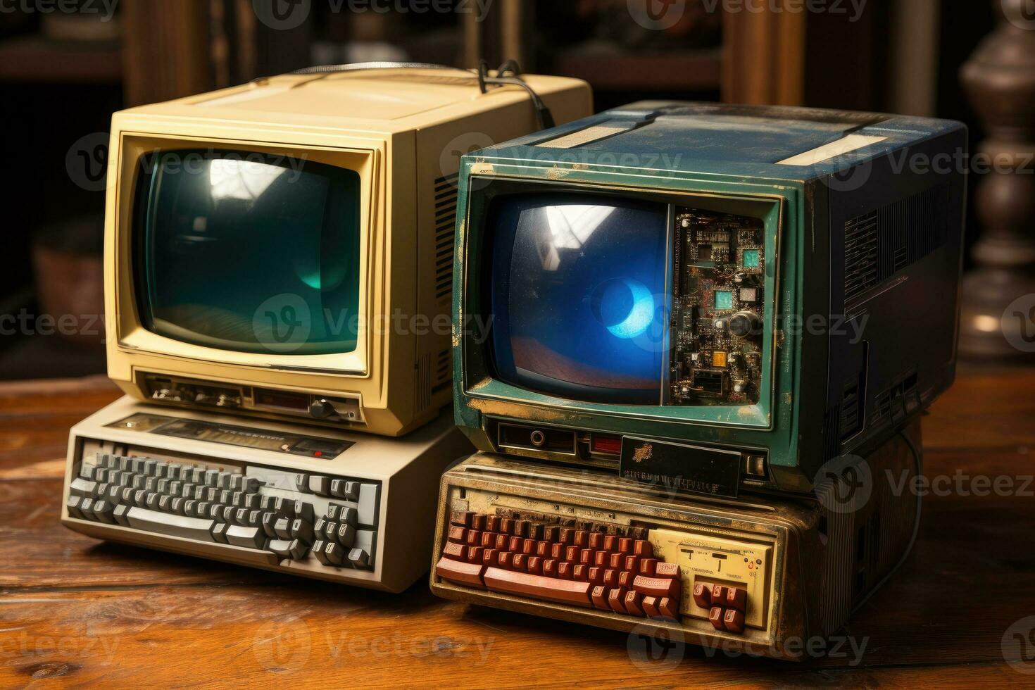 old electronic device retro style AI Generative photo