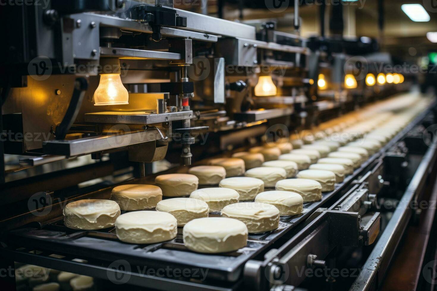 photo of inside food factory line production view AI Generative