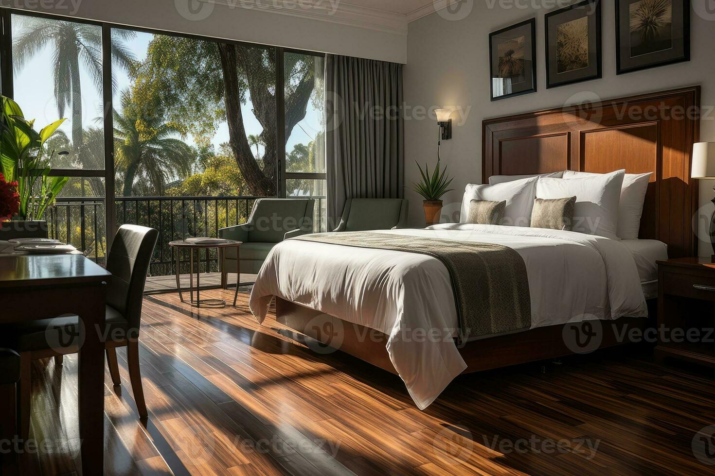 Accommodation Lodging bedroom inspiration in hotels professional advertising photography AI Generated photo