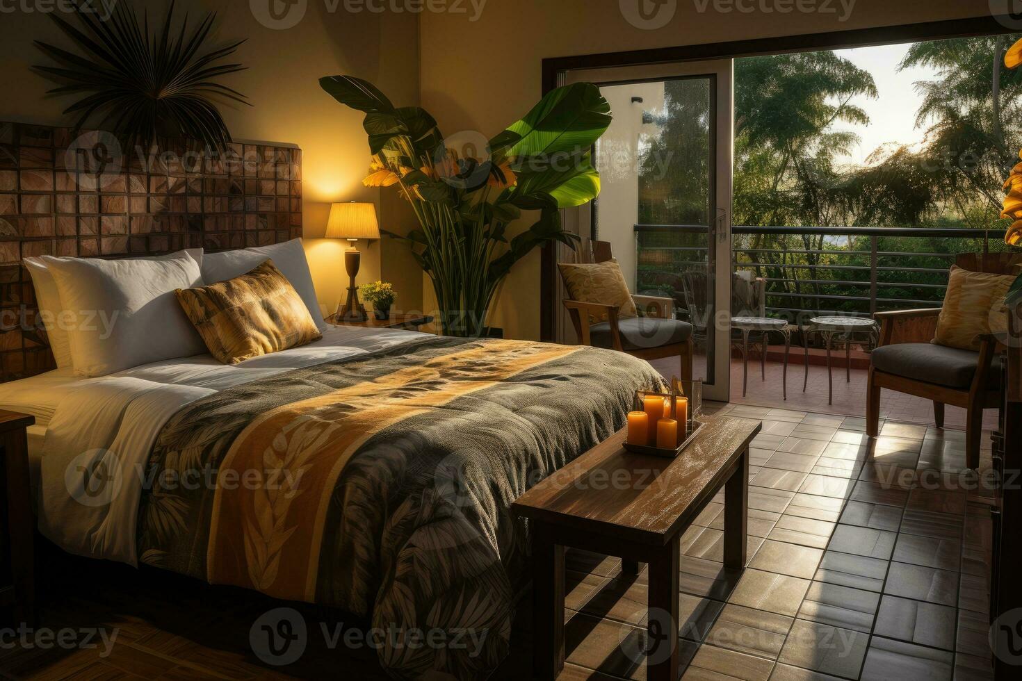 Accommodation Lodging bedroom inspiration in hotels professional advertising photography AI Generated photo