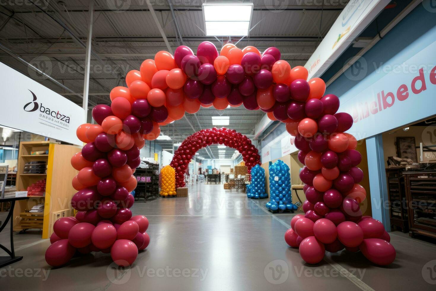 globo guirnalda portón con arco aspirar a premio profesional publicidad fotografía ai generado foto