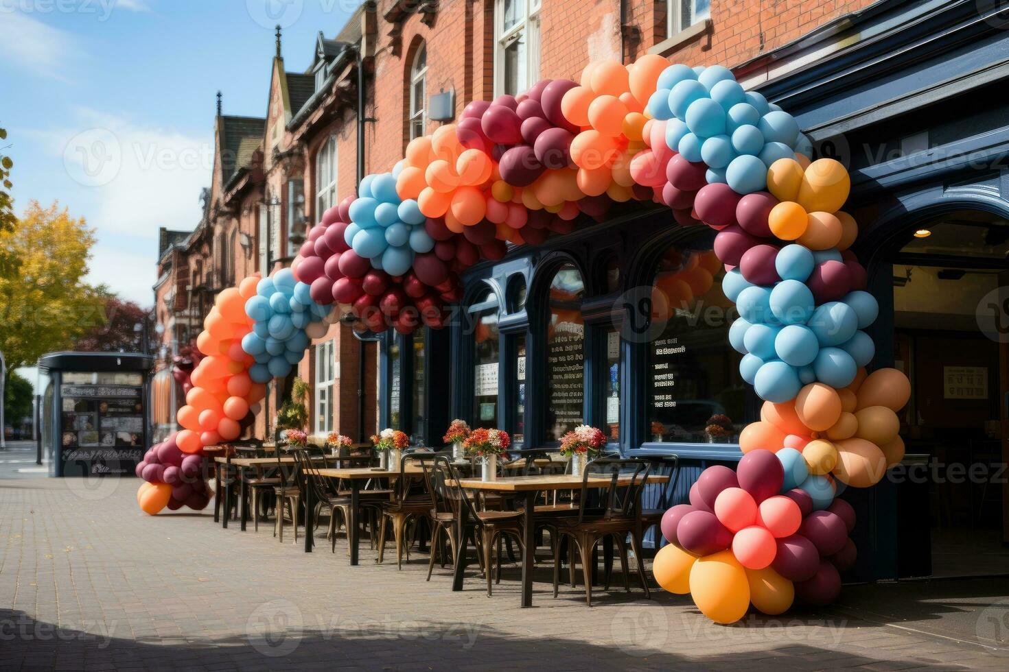 Balloon garland gate with arch Aspire to award professional advertising photography AI Generated photo