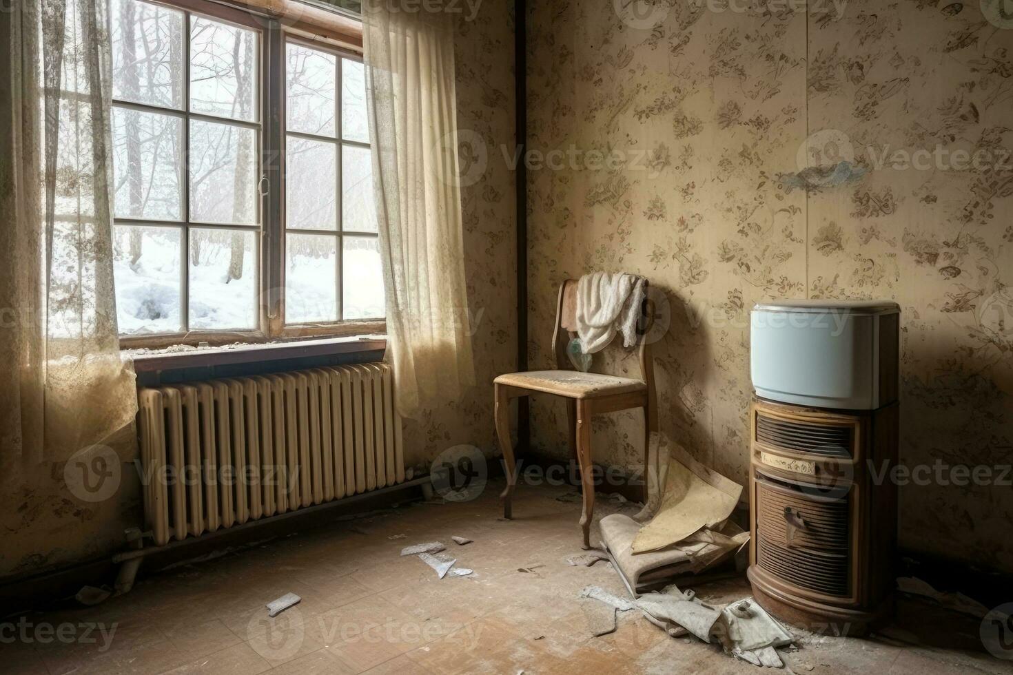 corner of the house where the room heating machine is located professional advertising photography AI Generated photo