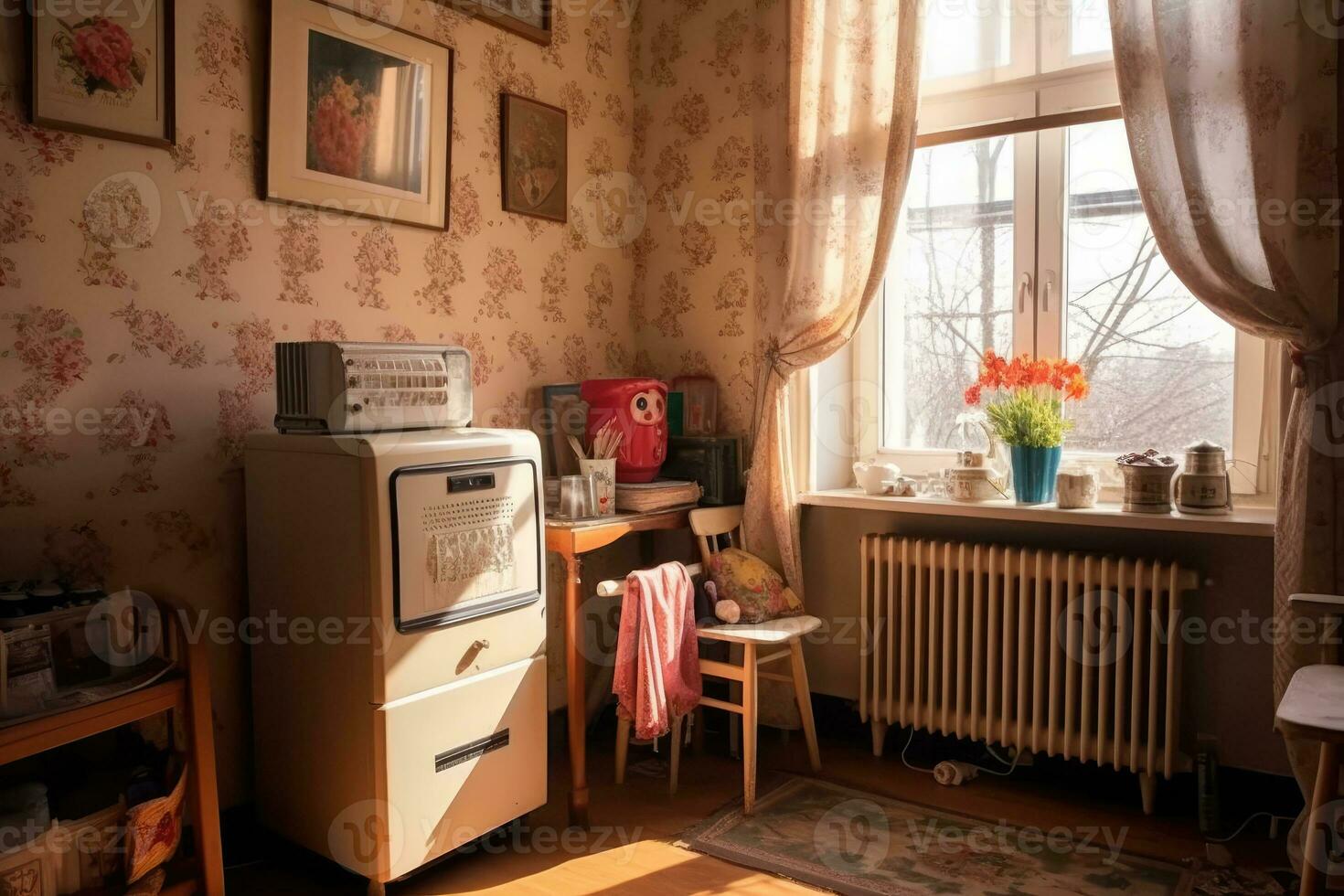 corner of the house where the room heating machine is located professional advertising photography AI Generated photo