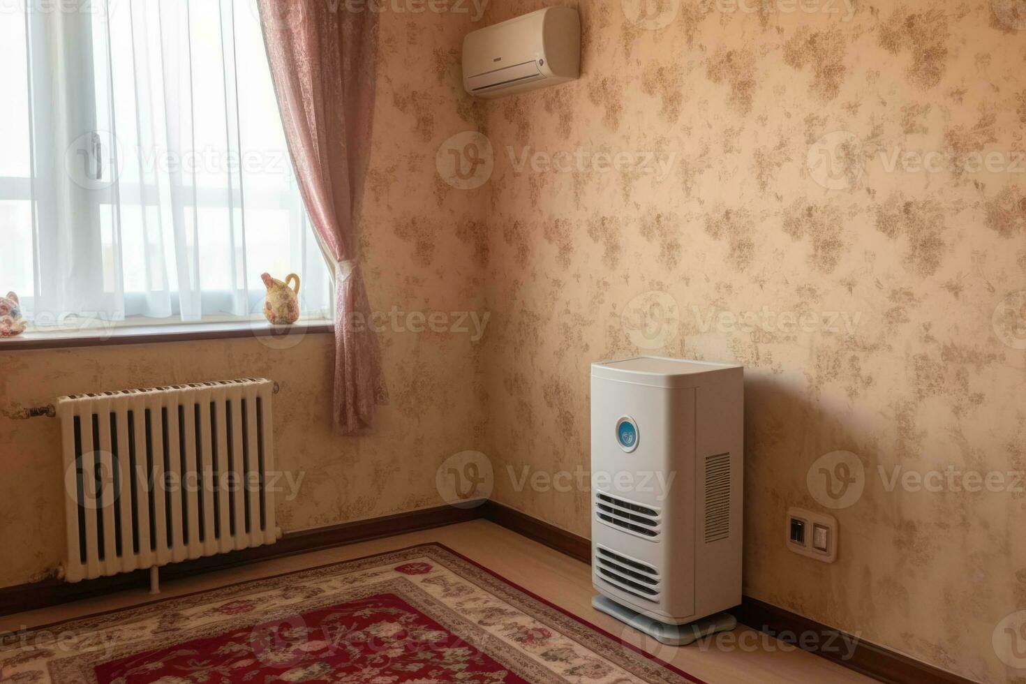 corner of the house where the room heating machine is located professional advertising photography AI Generated photo