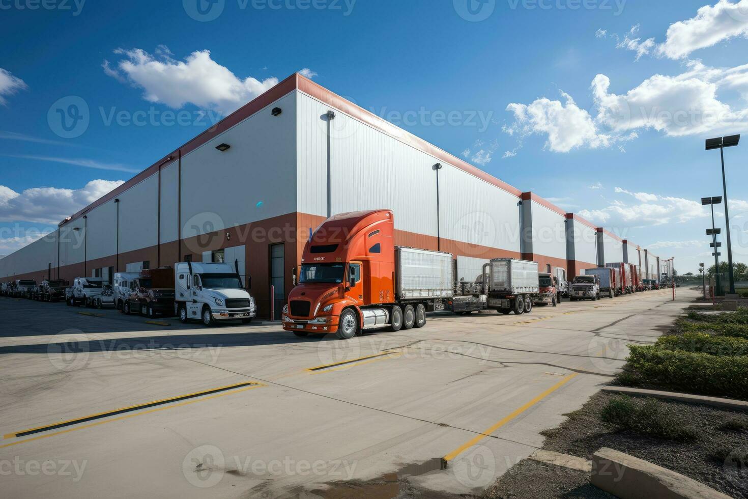 Building Exterior Warehouse Corner professional advertising photography AI Generated photo