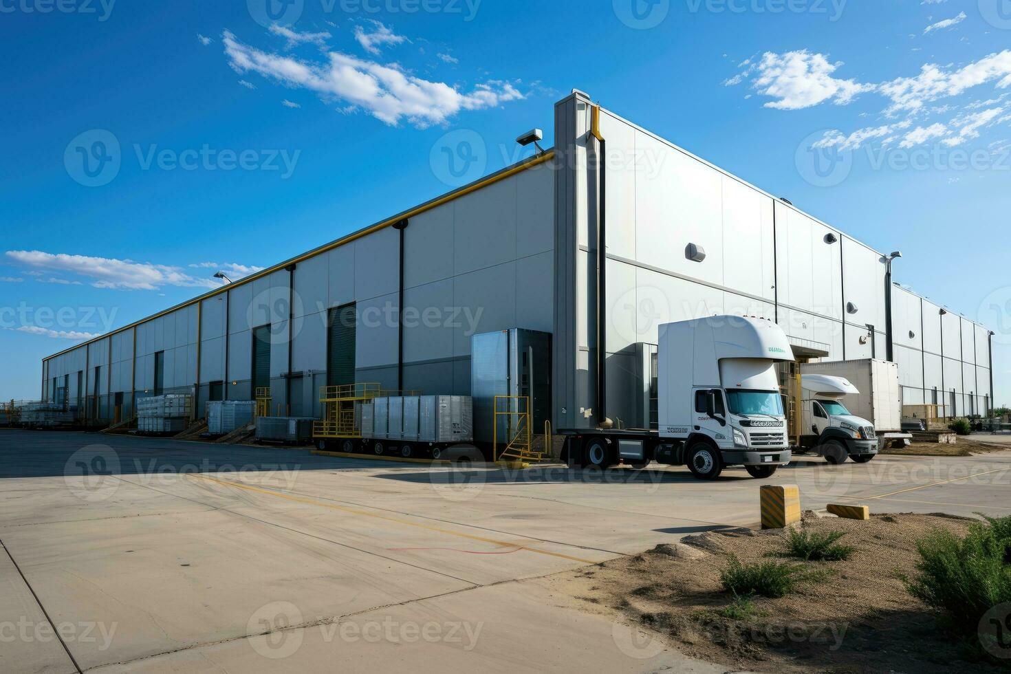 Building Exterior Warehouse Corner professional advertising photography AI Generated photo